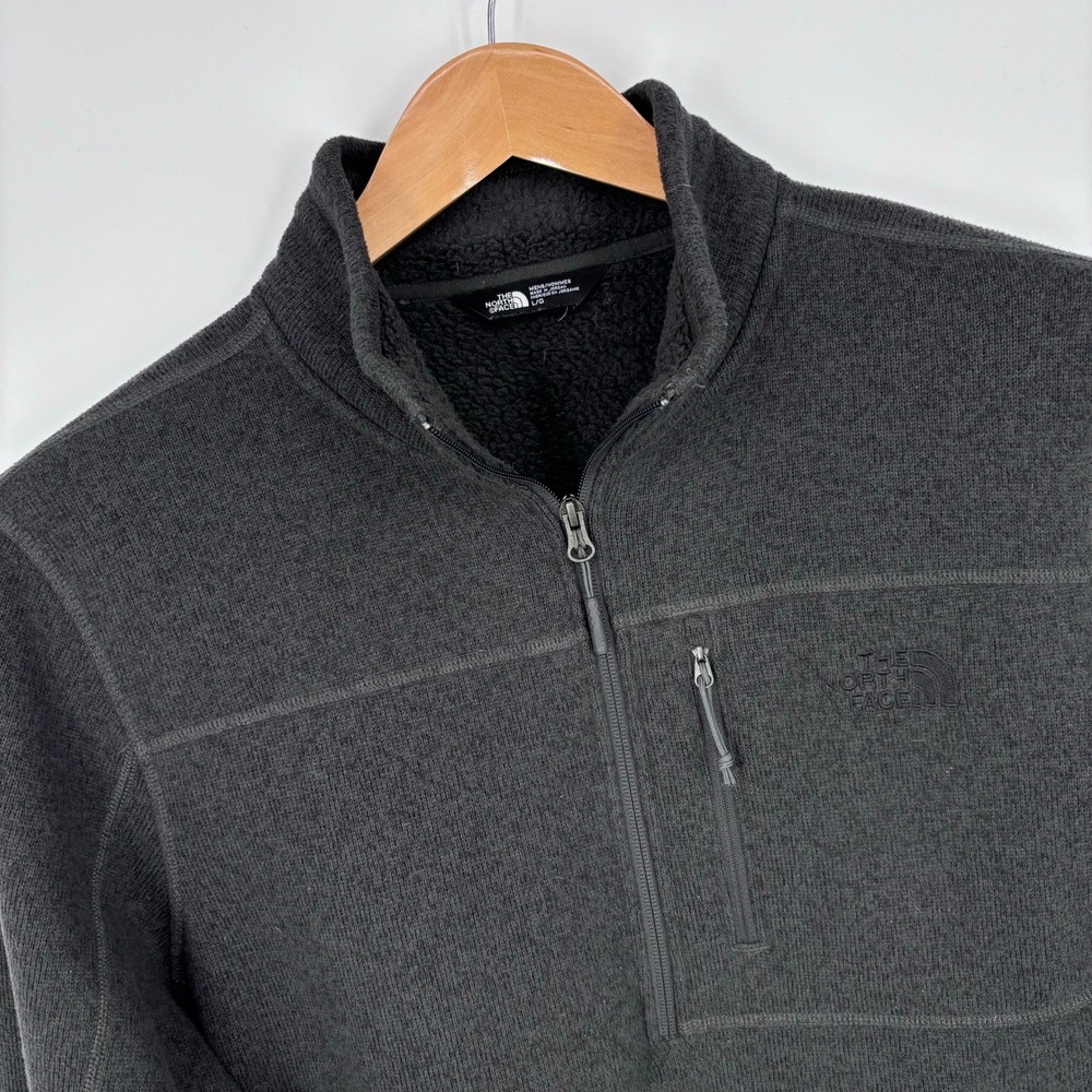 The North Face Gordon Lyons 1/4 Zip Fleece Pullover Mens Large Grey Jacket Coat